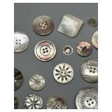 Rare Collection of Antique Hand Carved Mother-of-Pearl Buttons Rare Large Sizes and Smaller