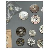 Rare Collection of Antique Hand Carved Mother-of-Pearl Buttons Rare Large Sizes and Smaller