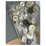 Rare Collection of Antique Hand Carved Mother-of-Pearl Buttons Rare Large Sizes and Smaller