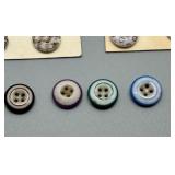 RARE Collection of Antique Calico Patterned China Buttons c.1850s Nice Display