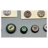 RARE Collection of Antique Calico Patterned China Buttons c.1850s Nice Display