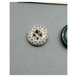 RARE Collection of Antique Calico Patterned China Buttons c.1850s Nice Display