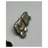 Set of 8 Pewter MVB 84 Character buttons featuring Animal and Heart Designs