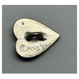 Set of 8 Pewter MVB 84 Character buttons featuring Animal and Heart Designs