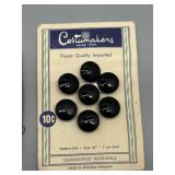 Collection of Antique GLASS Buttons Black and Decorative Designs - Last Picture Added Buttons Leo Popper
