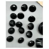 Collection of Antique GLASS Buttons Black and Decorative Designs - Last Picture Added Buttons Leo Popper