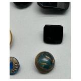 Collection of Antique GLASS Buttons Black and Decorative Designs - Last Picture Added Buttons Leo Popper
