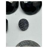 Collection of Antique GLASS Buttons Black and Decorative Designs - Last Picture Added Buttons Leo Popper