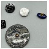 Collection of Antique GLASS Buttons Black and Decorative Designs - Last Picture Added Buttons Leo Popper