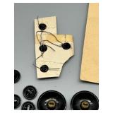 Collection of Antique GLASS Buttons Black and Decorative Designs - Last Picture Added Buttons Leo Popper