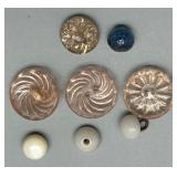 Collection of Antique GLASS Buttons Black and Decorative Designs - Last Picture Added Buttons Leo Popper