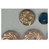 Collection of Antique GLASS Buttons Black and Decorative Designs - Last Picture Added Buttons Leo Popper