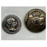 Vintage Silver European Coat of Arms Buttons Set