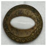 Set of 3 Antique Victorian Decorative Brass and Amythest Stone Buttons