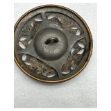 Set of 3 Antique Victorian Decorative Brass and Amythest Stone Buttons