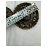 Set of 3 Antique Victorian Decorative Brass and Amythest Stone Buttons