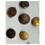 Collection of 22 Vintage Military and Uniform Buttons