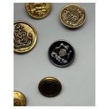 Collection of 22 Vintage Military and Uniform Buttons