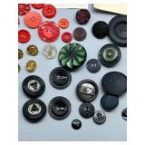 Large Collection of Assorted Vintage Buttons Bakelite, Lucite, Plastic & On Cardstock Many Unique