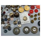Large Collection of Assorted Vintage Buttons Bakelite, Lucite, Plastic & On Cardstock Many Unique