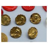Large Collection of Assorted Vintage Buttons Bakelite, Lucite, Plastic & On Cardstock Many Unique