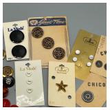 Large Collection of Assorted Vintage Buttons Bakelite, Lucite, Plastic & On Cardstock Many Unique