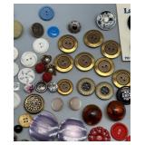 Large Collection of Assorted Vintage Buttons Bakelite, Lucite, Plastic & On Cardstock Many Unique