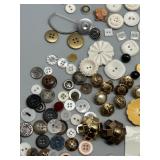 Large Collection of Assorted Vintage Buttons Bakelite, Lucite, Plastic & On Cardstock Many Unique
