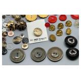 Large Collection of Assorted Vintage Buttons Bakelite, Lucite, Plastic & On Cardstock Many Unique