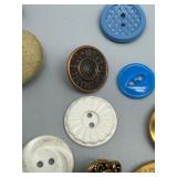 Large Collection of Assorted Vintage Buttons Bakelite, Lucite, Plastic & On Cardstock Many Unique