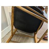 Antique Sturdy Wooden Armchair with Needlepoint Floral Seat