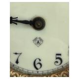 RARE Antique ANSONIA Royal Bonn "La Cheze" Mantel Clock with Floral Design Interesting Colors