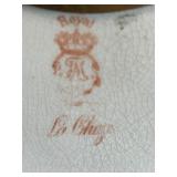 RARE Antique ANSONIA Royal Bonn "La Cheze" Mantel Clock with Floral Design Interesting Colors