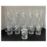Set of 17 La Craveza del Pacafico Anchor Design Beer Glasses Barware