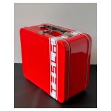 Collectible Red TESLA Metal Lunch Box with Handle