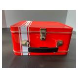 Collectible Red TESLA Metal Lunch Box with Handle
