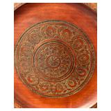 Intricately Carved Vintage Wooden Decorative Plate from Eastern Europe