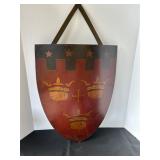 Vintage Wall Mount Metal Shield with Crest Design
