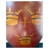 Vintage Wall Mount Metal Shield with Crest Design