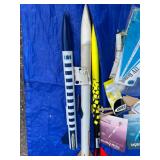 Assorted Model Rocket Collection with Model Kit Accessories