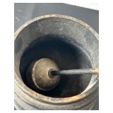 MCM Cast Iron Colonial Repro Fire Starter Smudge Pot by Virginia Metalcrafters w/ Stone Wand