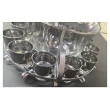 15-Piece Dorothy Thorpe Style Punch Bowl Set with Ladle and Glass Cups