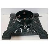 Vintage Cast Iron Christmas Tree Stand with Decorative Design
