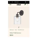 NEW Mitzi H108101-OB Neko Wall Sconce in Old Bronze with Glass Shade