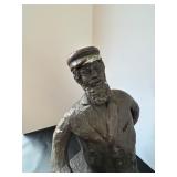 Vintage Auston Productions Folk Art Bronze Coated Plaster Sculpture of Dancing Couple