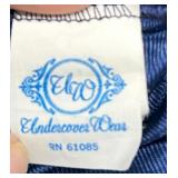 Elegant UNDERCOVER WEAR Blue Satin Babydoll Lingerie Set with Lace Trim