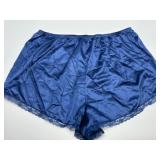 Elegant UNDERCOVER WEAR Blue Satin Babydoll Lingerie Set with Lace Trim