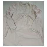 Vintage CHRISTIAN DIOR Lingerie Nightgown - Size Large, Pink Velour with Lace Details