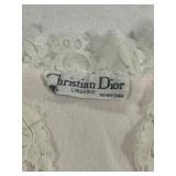 Vintage CHRISTIAN DIOR Lingerie Nightgown - Size Large, Pink Velour with Lace Details
