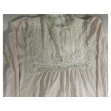 Vintage CHRISTIAN DIOR Lingerie Nightgown - Size Large, Pink Velour with Lace Details